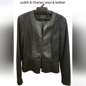 Judith And Charles Wool & Leather Zip Jacket / Blazer Like New Sz 10us
